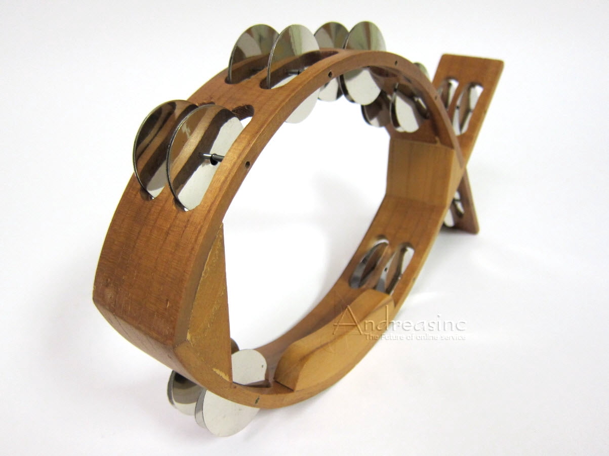 Fish Shape Tambourine  7" x 12"
