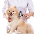 thumbnail image 4 of Double Sided Pet Undercoat Dematting Rake, Long Haired Dog Cat Matted Fur Remover Comb, Ergonomic Non-slip Handle Pet Grooming Tool, Pet Knot Tangled Hair Deshedding Brush, 4 of 5