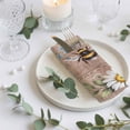 thumbnail image 3 of Cloth Napkins Set of 2 - 20x20 Inches, Spring Daisy Washable Reusable Table Napkins, Pink Flowers Wreath Leaves Farmhouse Brown Soft & Absortbent Dining Napkin for Party Wedding Hotel Restaurant, 3 of 8