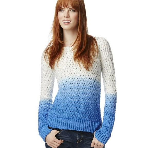 Aeropostale Womens Dip-Dye Pullover Sweater, Blue, Juniors, X-Large