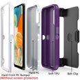 thumbnail image 3 of TASHHAR Samsung Galaxy A23 5G Case with Belt Clip Holster Military Grade Heavy Duty Protection 3 in 1 Shockproof Armor Rugged Durable Detachable for Galaxy A23 5G Phone - Purple+White, 3 of 8