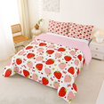 thumbnail image 2 of Manfei Cute Strawberry Queen Comforter Set,Pink Girly Bow Comforter Sets Queen,Pink Reversible,3-Piece,1 Comforter and 2 Pillowcases, 2 of 7