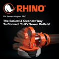 thumbnail image 2 of Camco Rhino RV Sewer Adapter PRO - Clear Sewer Hose Elbow with Drain Lock Adapter - Includes Ergonomic Handle & Flexible Adapter (39730), 2 of 6