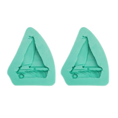 

2PCS Silicone Cake Mold Fishing Boats Shaped Cookies Mould Delicate Fondant Cakes Molds DIY Sailboat Cake Molds for Chocolate Cookie Making Green