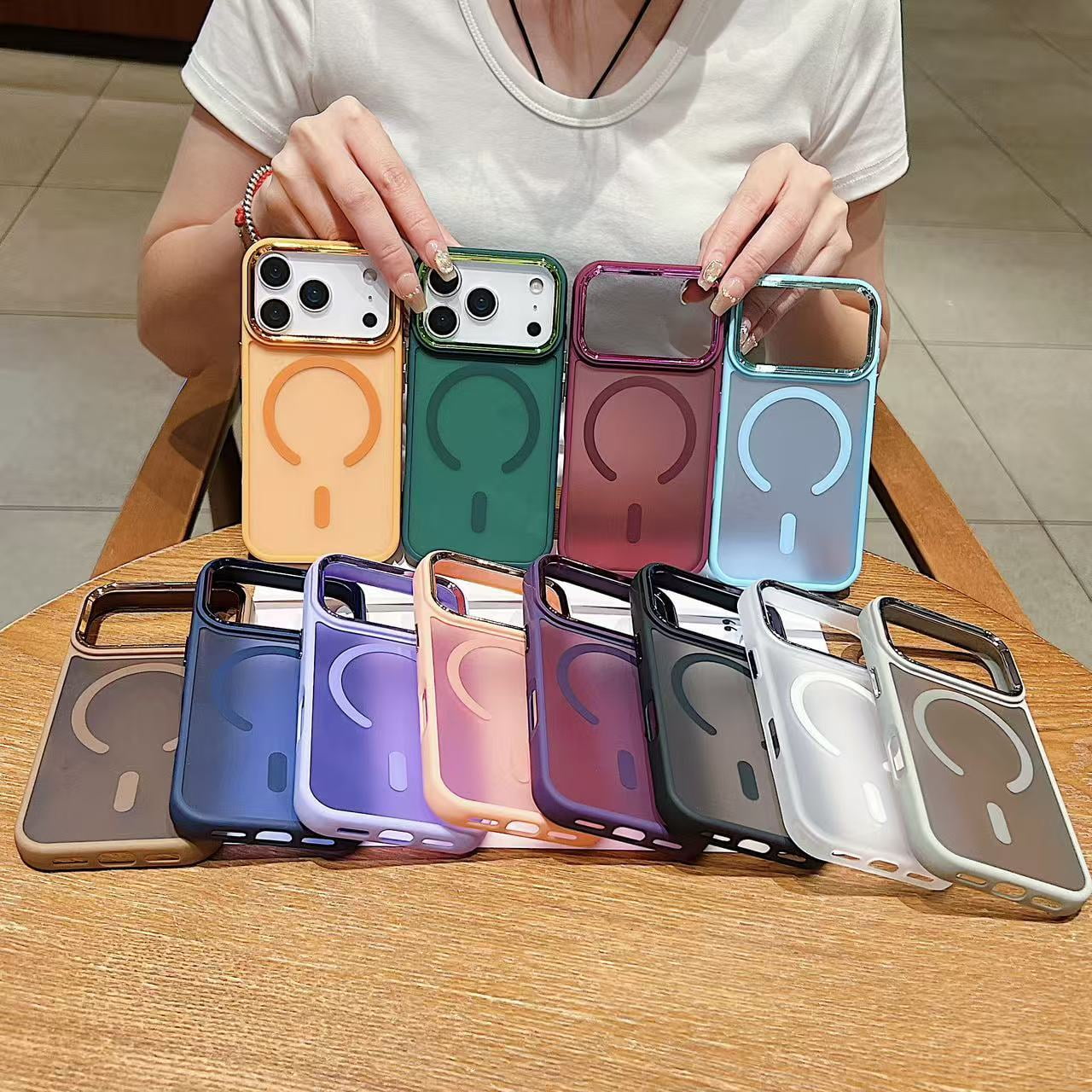 Magnetic Translucent Case for iPhone 17 Pro Max Compatible with MagSafe accessories For iPhone 17 Pro Max cases, compatible with MagSafe accessories.