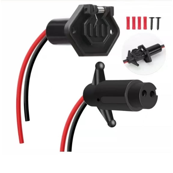 Trolling Motor Plug,Professional Waterproof Trolling Motor Plugs 12V-24V,8 Gauge 2 Wire Trolling Motor Plug and Receptacle for Boat,Trolling Motor Quick Connect Easy to Use