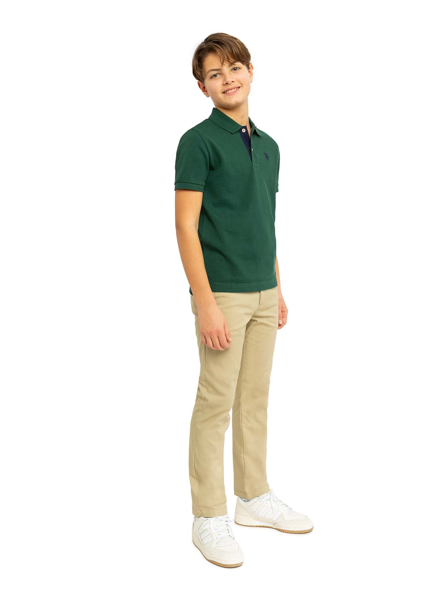 U.S. Polo Assn. Boys Short Sleeve Pique Polo Shirt, Sizes 4-18