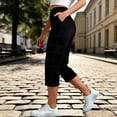 thumbnail image 2 of Straight Leg Jeans for Women Cargo Pants for Women Spring Summer Casual Loose Straight Leg Cropped Capri Jeans 6 Pockets High Waisted Stretchy Denim Pants, 2 of 5
