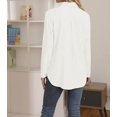 thumbnail image 3 of Blusa elegante para mujer, camisas con cuello en V, blusas casuales de manga larga con botones, camisa holgada de manga larga, blusas lisas, 3 of 4