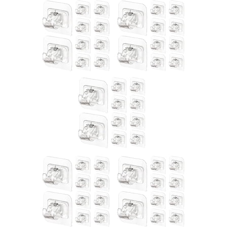 50PCS Self Adhesive Curtain Rod Holders No Drill Curtain Rods Brackets No Drilling Nail Free Adjustable Hooks -2