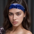 thumbnail image 2 of Unique Bargains 1 Pc Elastic Band Sequins Headbands for Women Dark Blue, 2 of 6