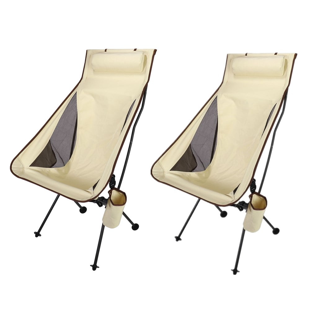 TOPCHANCES Ultralight High Back Folding Camping Chairs with Armrest