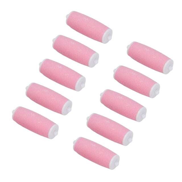 Electronic Foot File Refills, Micro Abrasive Particles Replacement Rollers Pedicure Tools 10pcs for Hard Rough Dry Callused Skin Pink,Blue