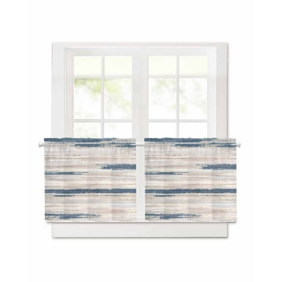 Watercolor Blue Graffiti Short Blackout Curtains 30Inch Long Watercolor Abstract Art Rod Pocket Kitchen Curtains, 2 Panels Thermal Insulated Room Darkening Drapes for Bedroom, 30"W x 30"L