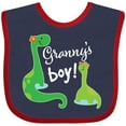 thumbnail image 3 of Inktastic Granny Boy Grandson Dinosaur Boys Baby Bib, 3 of 4