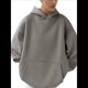 thumbnail image 3 of Sudadera Holgada de Larga con Capucha para Mujer, Estilo Informal, para Otoño e Invierno. Gris XL, 3 of 7