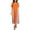 Orange, variant on SUNNYME Women's Casual Double Color Short Sleeve Colorblock Baggy Long Maxi Dress