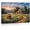 Frame-style, variant on Highland Cows and Rustic Barn at Sunset Canvas Wall Art, Colorful Wildflower Farmhouse Landscape Painting for Living Room Bedroom Home Decor