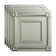 thumbnail image 1 of FASÄDE Coffer Decorative Vinyl 2ft x 2ft Lay in Ceiling Panel in Argent Silver (5 Pack), 1 of 5