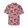 thumbnail image 3 of Picia Red Hawthorn Gentle Cotton Regular Fit Short Sleeve Casual Hawaiian Shirt for Men-XX-Large, 3 of 9