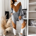 thumbnail image 2 of Womens Color Block 2 Piece Tracksuits Sets Long Sleeve Crewneck Sweatshirt High Waist Jogger Pants Outfits Sweatsuits, 2 of 7