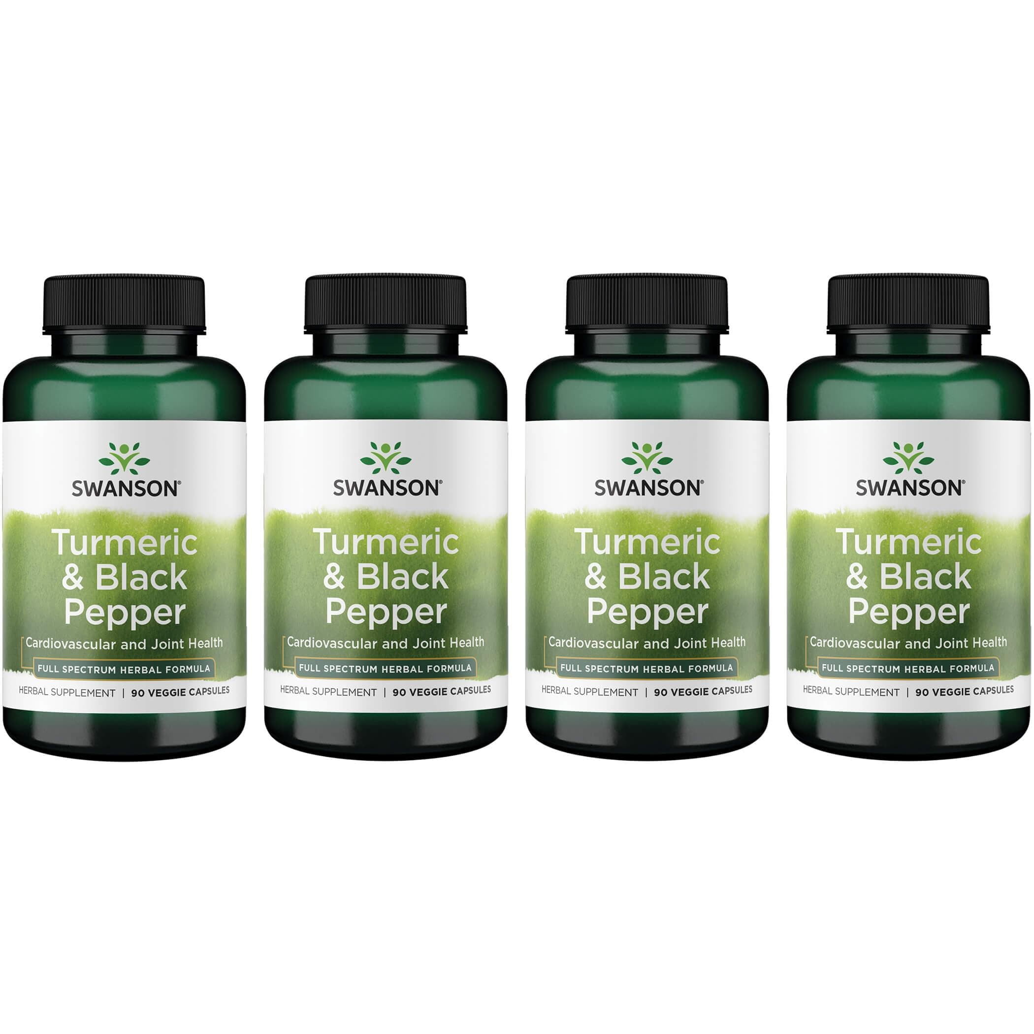Swanson Turmeric & Black Pepper 90 Veg Caps 4 Pack