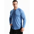 thumbnail image 3 of Cadmus Men's Dry Fit Long-Sleeved Shirts Lightweight Breathable Mesh fabric Hoodies for Workout,Hiking, Fishing, 37#,1 pack, Blue, X-Large, 3 of 9