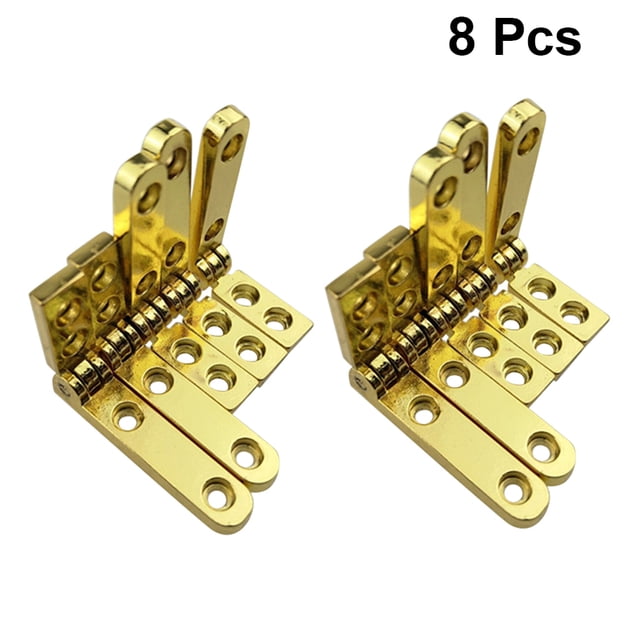 BESTYASH 8Pcs Furniture Hinge Golden Zinc Alloy Flexible Opening for Small Boxes and Cabinets