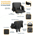 thumbnail image 3 of Reclining Stadium Seat with Back Support, 21" Wide Portable Bleacher Chair with Cup Holders & Pockets, 3 of 5