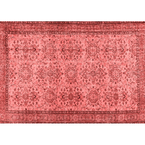 Ahgly Company Indoor Rectangle Abstract Red Contemporary Area Rugs, 6' x 9'