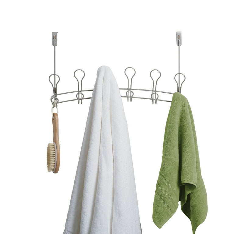 Mainstays SnugFit 6-Hook Steel over-the-Door Towel Rack and Robe