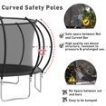 thumbnail image 5 of Jump Into Fun Trampoline 16FT 1500LBS, Trampoline for Adults/ 10 Kids, Trampoline with Enclosure, Basketball Hoop, 2 Balls, Outdoor Pumpkin Trampoline for Gifts, 5 of 8