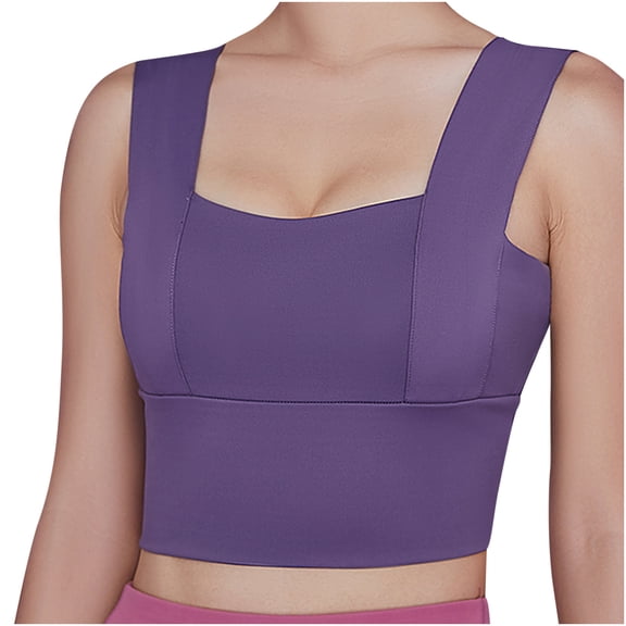 Hinvhai Woman Sexy Top Bra No rims Underwears Base Vest Style Sports Base Underwears On Clearance Purple 10(XL)