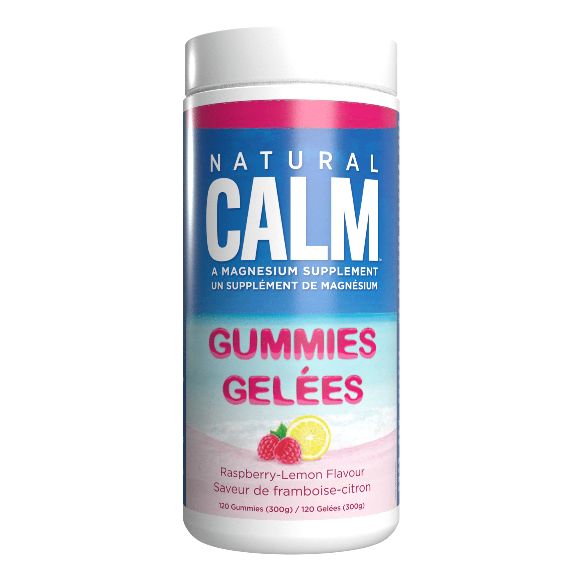 Natural Calm Natural Calm Magnesium Gummies (Raspberry Lemon Flavour), 120 Count - Chewable - Fast Absorbing - Relaxing - Vegan, Gluten-free, Ages 4 and up