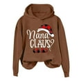 thumbnail image 2 of Nana Claus Christmas Hoodies for Women 2025 Long Sleeve Grandma Christmas Hooded Sweatshirt Pullover Tops, 2 of 4