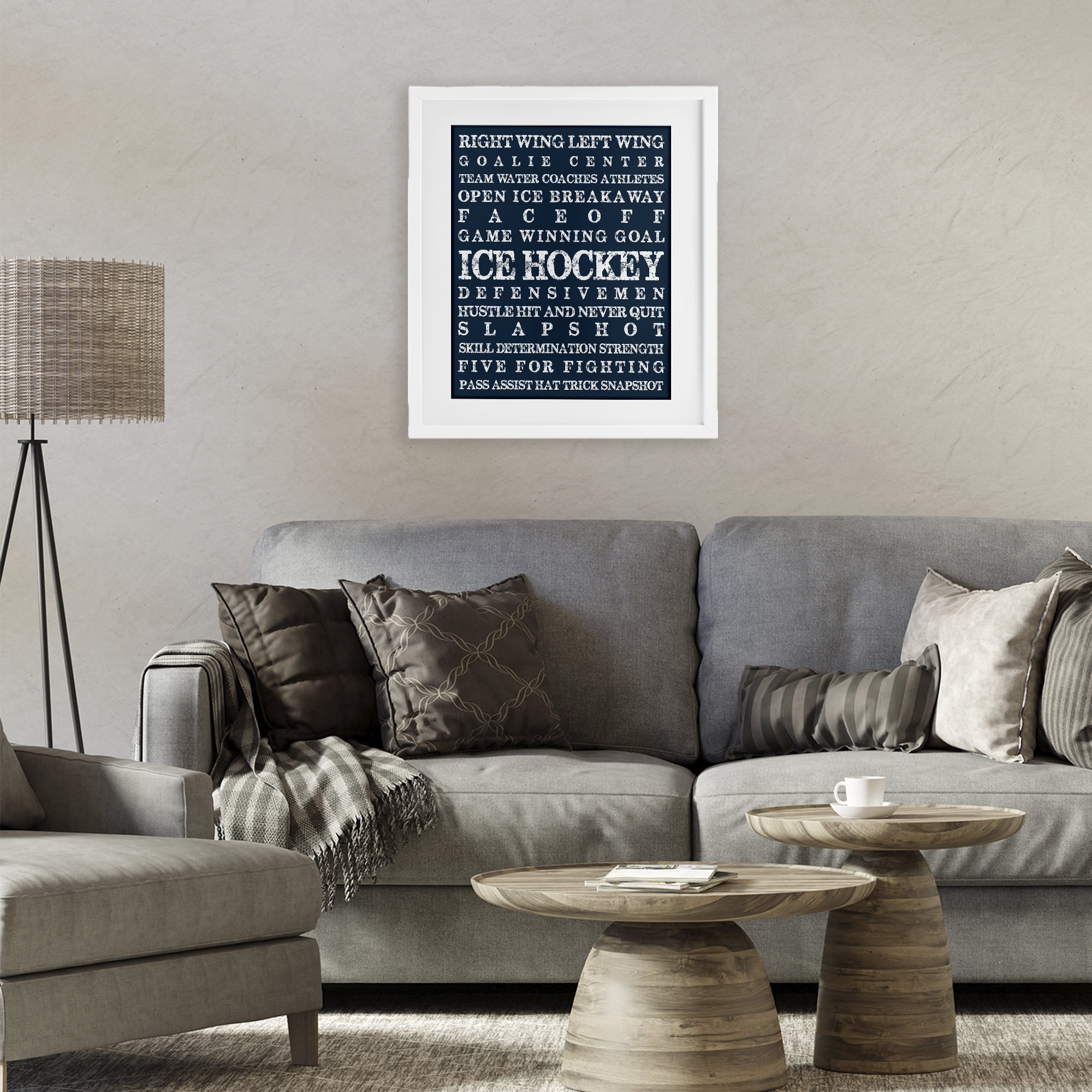 Stupell Industries Ice Hockey Expressions White Framed Print Under Glass, design by Melody Hogan