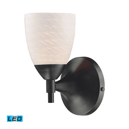 

Wall Sconces 1 Light LED With Dark Rust Finish White Swirl Glass 6 inch 13.5 Watts - World of Lamp