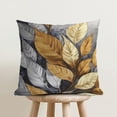 thumbnail image 6 of Gold Decorative Throw Pillow Covers 18x18 Inch Set of 2 Gold Silver Tropical Leaves Pillow Cases for Couch Bed Sofa Living Room Decor,Cute Pillowcases, 6 of 6