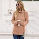 thumbnail image 3 of Suéter de punto de manga larga con cuello alto elegante para mujer, suéter informal, sudadera de invierno (XL), 3 of 5