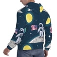 thumbnail image 3 of KLL Astronaut With USA Flag Print Mens Hoodie Long Sleeve Casual Pullover Hooded Sweatshirt Fashion Drawstring Hoodies with Pocket-Small, 3 of 6