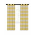 thumbnail image 7 of Yellow Plaid Striped Blackout Curtains for Bedroom, Farmhouse Checkered Modern Abstract Art Thermal Insulated Kitchen Drapes with Grommets, Light Blocking Window Treatment, 2 Panels 42" x 45", 7 of 7
