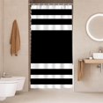thumbnail image 2 of White Black Shower Curtain for Bathroom Boho Waterproof Shower Curtains Cloth with Hooks Bohemian Stripe Fabric Home Bath Decor Curtain 36x72 inches, 2 of 6