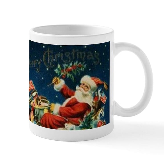 CafePress - Vintage Santa Sleigh Mugs - 11 oz Ceramic Mug - Novelty Coffee Tea Cup