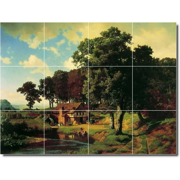Ceramic Tile Mural-Albert Bierstadt Country Painting 2. 17" w x 12.75" h using (12) 4.25 x 4.25 ceramic tiles