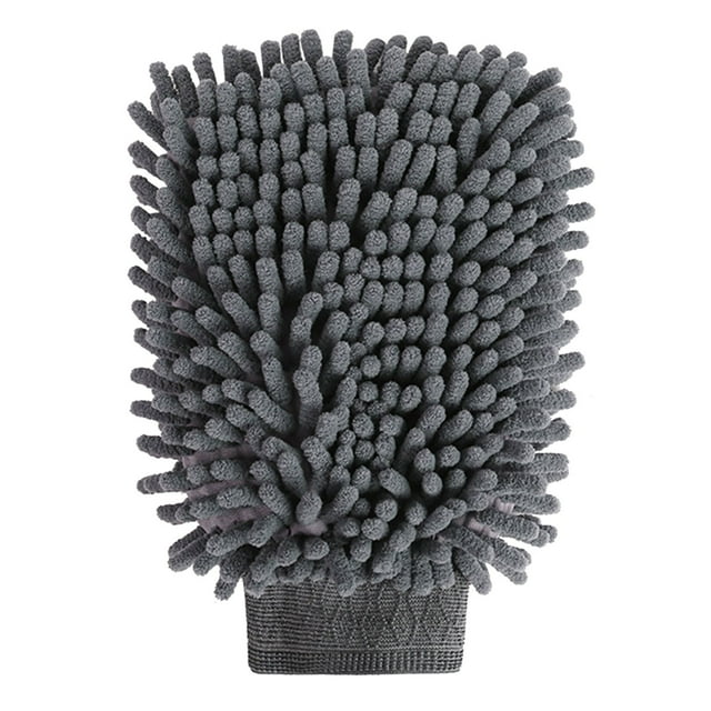 Guante de lavado de autos de doble cara | Tejido suave que no raya | Fuerte absorción de agua | Diseño ergonómico | Limpieza multiusos para coches, cristales, muebles | 1 Paquete - Ajuste Universal