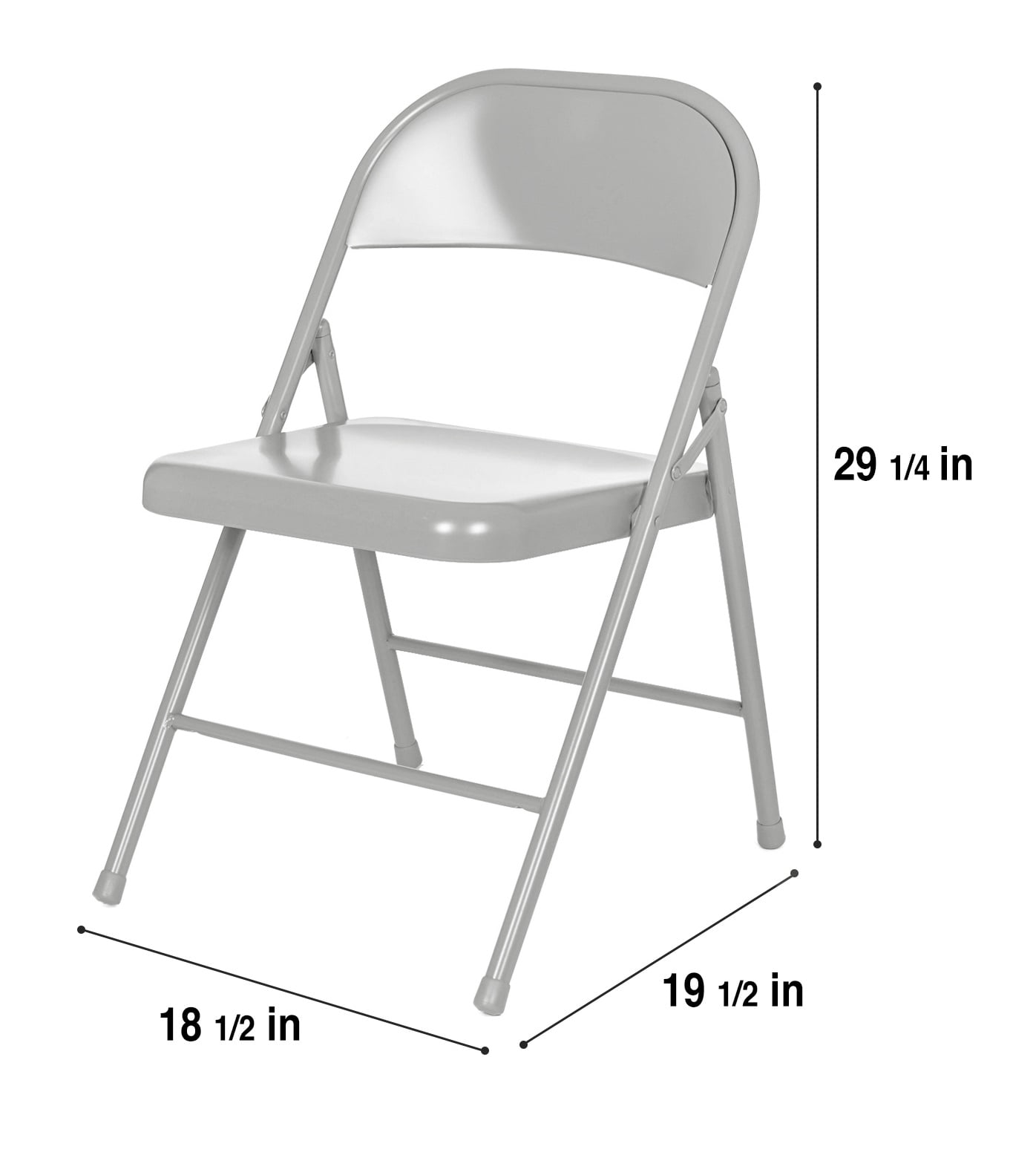 Hampden Furnishings Bernadine Collection Basics All Steel Folding Chair, Grey, Pack of 4