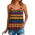 thumbnail image 3 of Craaazy Women Soft Tops Loose Fit Tribal Print Round Neck Beaded Strap Sleeveless T Shirts for Daily Wear Gift, 3 of 7
