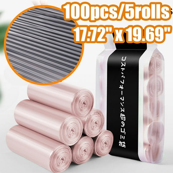 Cheers.US 100Pcs/5 Rolls Trash Bags Biodegradable,Trash bags Recycling & Degradable Garbage Bags Compostable Bags Strong Rubbish Bags Wastebasket Liners Bags for Kitchen Bathroom Office Car