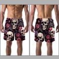 thumbnail image 3 of luoweisi Men's Beach Shorts Quick Dry Swim Trunks with Mesh Lining Skull M, 3 of 5