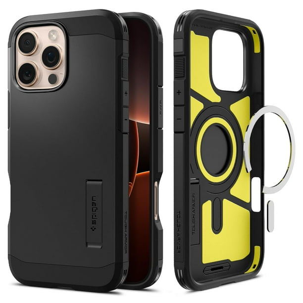 Funda Spigen Tough Armor (Ai) MagFit para iPhone 16 Pro, color negro